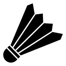 Badminton Birdie Icon, Solid Design Of Shuttlecock