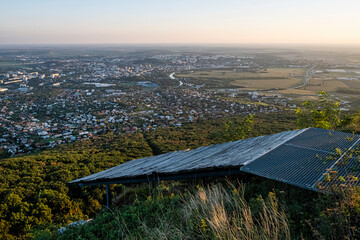 Wall Mural - Nitra town from Zobor hill, Slovakia, evening scene