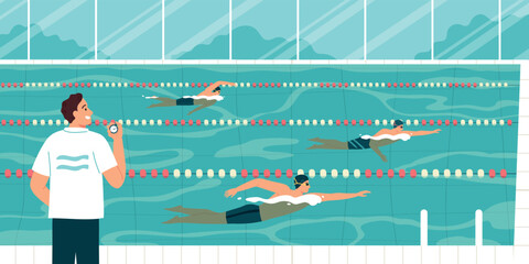 Canvas Print - Swimming Pool Illustration