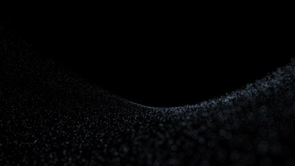 Wall Mural - looped 3d particles travel slow motion copy space animation background.