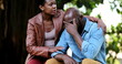 © Marco - Couple empathy, african woman consoling suffering depressed man