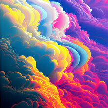 Abstract Colorful Rainbow Cloud Illustration Wallpaper Design

(AI-Generated)