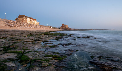 Wall Mural - Nice view of Fort Vauban on the beach of Ambleteuse in the north of France