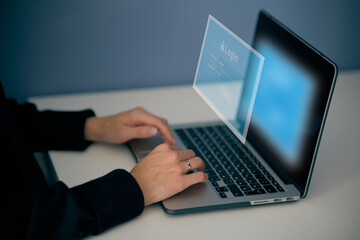 Programmers and cyber security technologies design websites and security in the Social World, cyberspace concepts.
