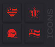 © Oksana - Set American flag, USA Independence day, and icon. Vector