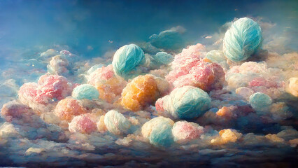 Wall Mural - Abstract clouds in pastel colors