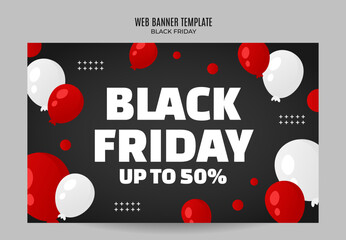 Wall Mural - Black Friday sale banner. Social media vector illustration template for website and mobile website development, email and newsletter design, marketing material.