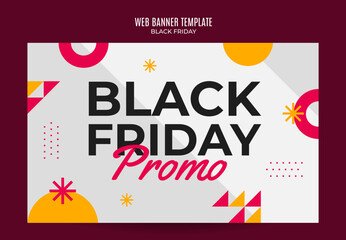 Wall Mural - Black Friday sale banner. Social media vector illustration template for website and mobile website development, email and newsletter design, marketing material.