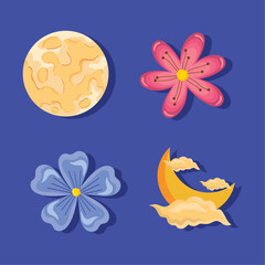 Sticker - four mid autumn icons