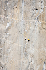 Hanging tents on the sheer wall of El Capitan in Yosemite National Park