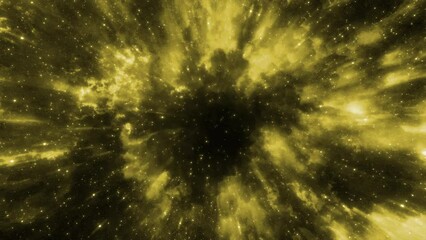 Wall Mural - yellow and red background. motion. light streams of light in space with white stars on a black backg