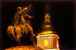 Bohdan Khmelnytsky equestrian statue, Saint Sophia, Sofiyskaya Square, Kiev, Ukraine. Founder of Ukraine Cossack State in 1654. Statue created 1881 by Sculptor Mikhail Mykeshin