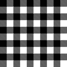 Tartan Pattern. Black White Tartan Scotland Seamless. White And Black Lumberjack Buffalo Plaid.
