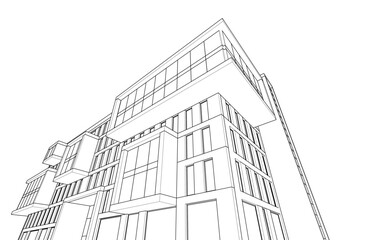 Wall Mural - modern architecture vector 3d illustration