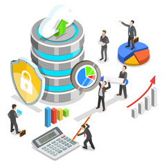 Wall Mural - big data analysis flat isometric concept.