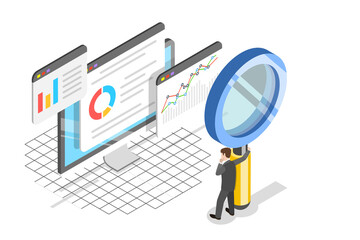 Wall Mural - website data analysis flat isometric .