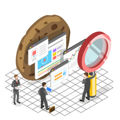 Web cookie tracking flat isometric  concept.
