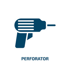 Wall Mural - perforator icon from general collection. Filled perforator, industry, instrument glyph icons isolated on white background. Black vector perforator sign, symbol for web design and mobile apps