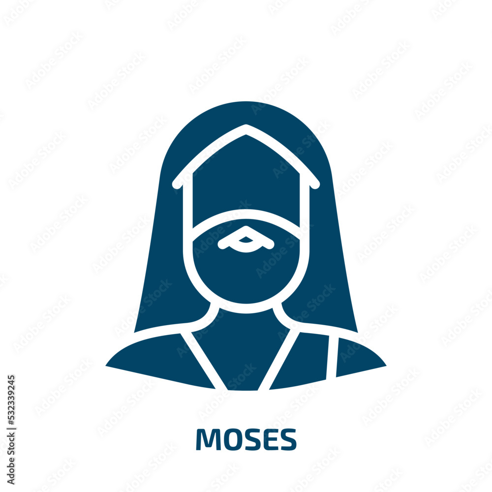moses icon from religion collection. Filled moses, jewish, religious ...