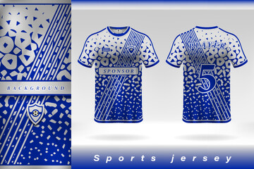 Wall Mural - Cool white blue sports jersey template design

