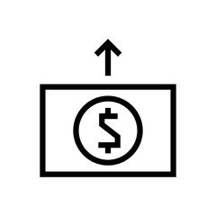 Sticker - Deposit money vector outline icon symbol design