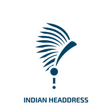 Indian Headdress Icon From Culture Collection. Filled Indian Headdress, Head, Native Glyph Icons Isolated On White Background. Black Vector Indian Headdress Sign, Symbol For Web Design And Mobile Apps