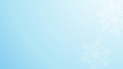 Wall Mural - Abstract winter blue gradient background with snowflakes. Christmas snow vector template.