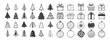 Christmas design elements set. Simple christmas icons. Xmas signs. Christmas decorations. Vector icons