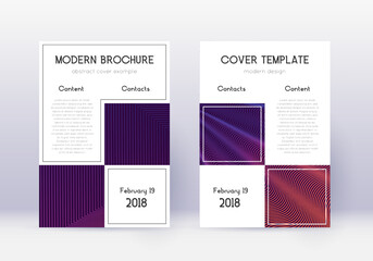 Business cover design template set. Violet abstrac