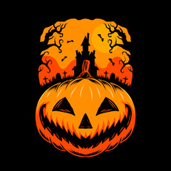 Wall Mural - halloween pumpkin FOR T-shirt design