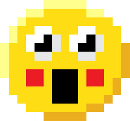 Wall Mural - Emoticon Face Pixel Art 8 Bit Video Game Icon