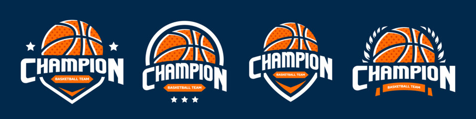 Wall Mural - Basketball logo collection, emblem set collections. Basketball logo badge template bundle