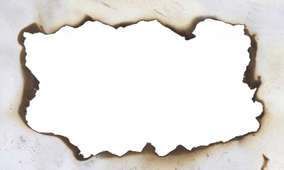 Burnt edge paper on transparent background