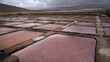 Gran Canaria, salt evaporation ponds Bocacangrejo in the mouth  of Barranco Guayadeque ravine