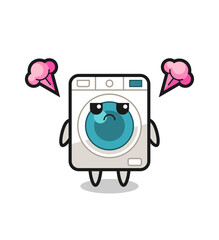 Canvas Print - annoyed expression of the cute washing machine cartoon character