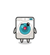 © heriyusuf - cute washing machine character in sweet expression while sticking out her tongue