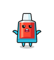 Sticker - toothpaste mascot character saying I do not know