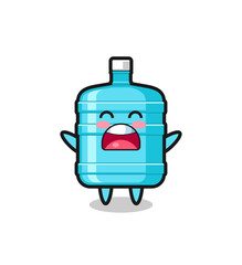 Sticker - cute gallon water bottle mascot with a yawn expression