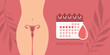 female body menstruation hygiene calendar woman illustration
