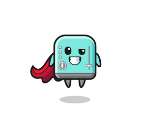 Canvas Print - the cute toaster character as a flying superhero