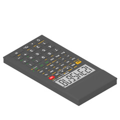 Poster - 3D rendering illustration of an electronic calculator