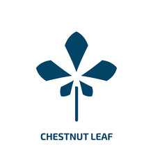 Chestnut Leaf Icon From Nature Collection. Filled Chestnut Leaf, Chestnut, Leaf Glyph Icons Isolated On White Background. Black Vector Chestnut Leaf Sign, Symbol For Web Design And Mobile Apps