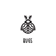 Poster - Decorative bug black lines logo