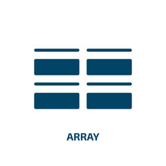 array icon from geometry collection. Filled array, texture, science glyph icons isolated on white background. Black vector array sign, symbol for web design and mobile apps