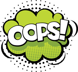 Wall Mural - OOps message sticker. Colorful pop art bubble