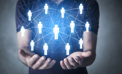 Poster - people business connection. social network. communication