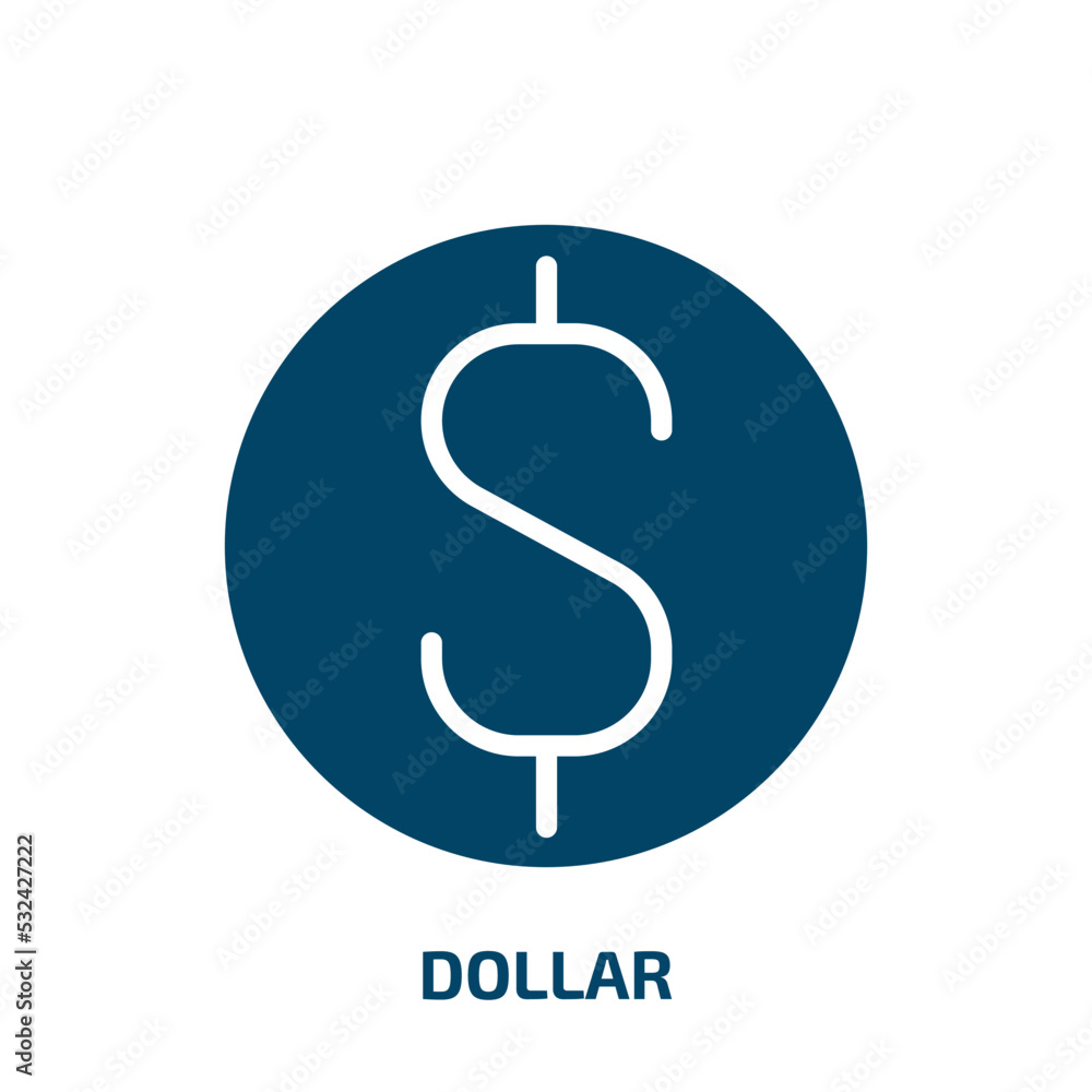 Image vectorielle Stock dollar symbol icon from cryptocurrency collection.  Filled dollar symbol, business, finance glyph icons isolated on white  background. Black vector dollar symbol sign, symbol for web design and  mobile |