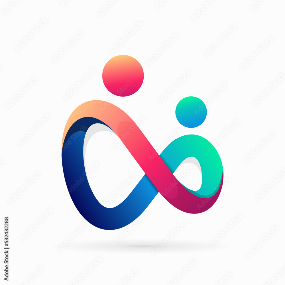 infinity people logo design Stock Vector | Adobe Stock