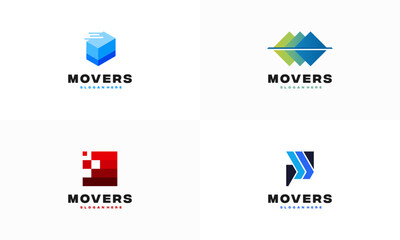 Wall Mural - Set of House Mover Logo Template Design Vector, Logistic Express logo designs template vector