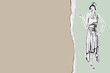 © LiliGraphie - Vintage style template Fashion woman retro clothing Ripped paper